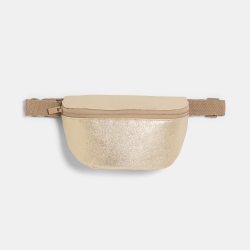 حقيبة خصر لامعة باللون...